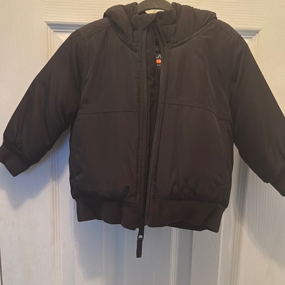 Kids Black Hooded Winter Jacket - Picture 3 of 7